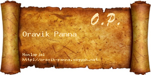 Oravik Panna névjegykártya